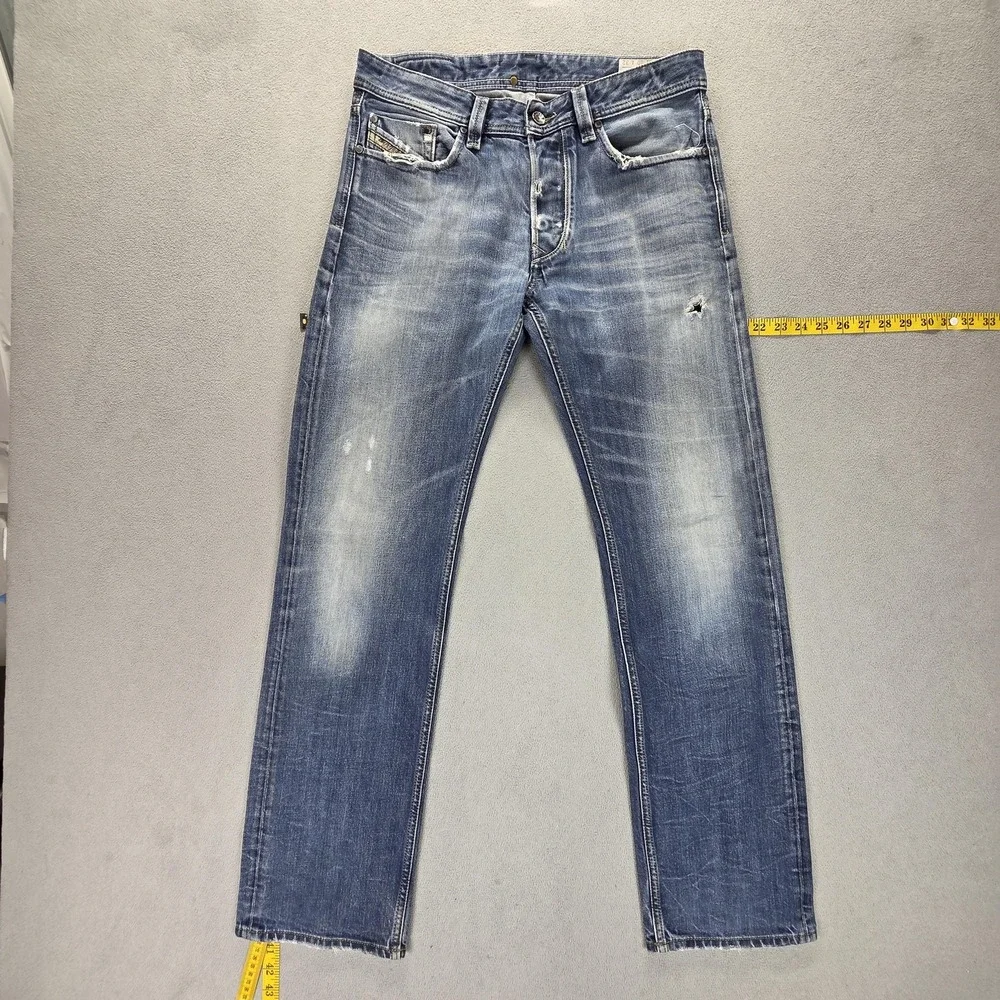 Diesel Jeans Mens 30x32 Blue Larkee Regular Straight Button Fly 0880F